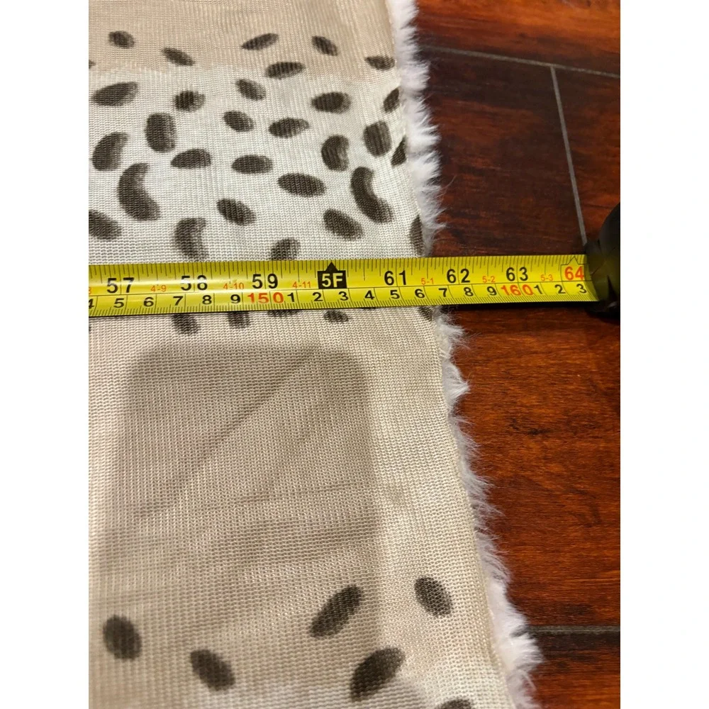 Boho Leopard Print Table‎ Runner Placemat Set Faux Fur Trim